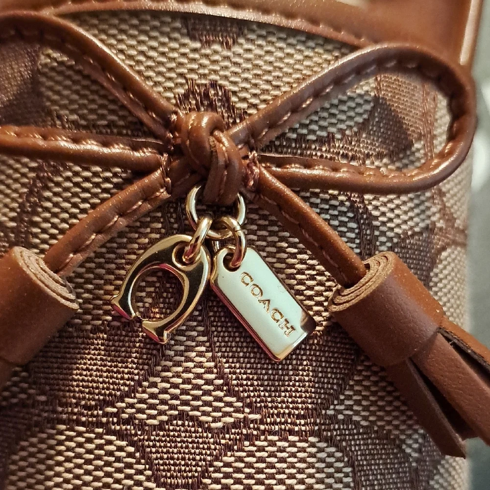 Coach Brown Signature Canvas Espadrille Flats with Tassel Charm - Picture 2 of 6